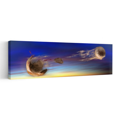 Baseball Coming Apart In Space by Agliolo Sanford - Wrapped Canvas Panoramic Print