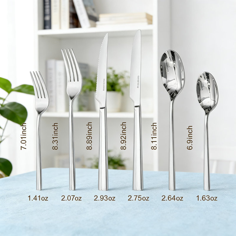 Ensemble de couverts 36 pièces en acier inoxydable avec couteaux à steak 36 pièces, service pour 6 - Ensemble de couverts forgés de qualité supérieure avec poli à miroir, va au lave-vaisselle