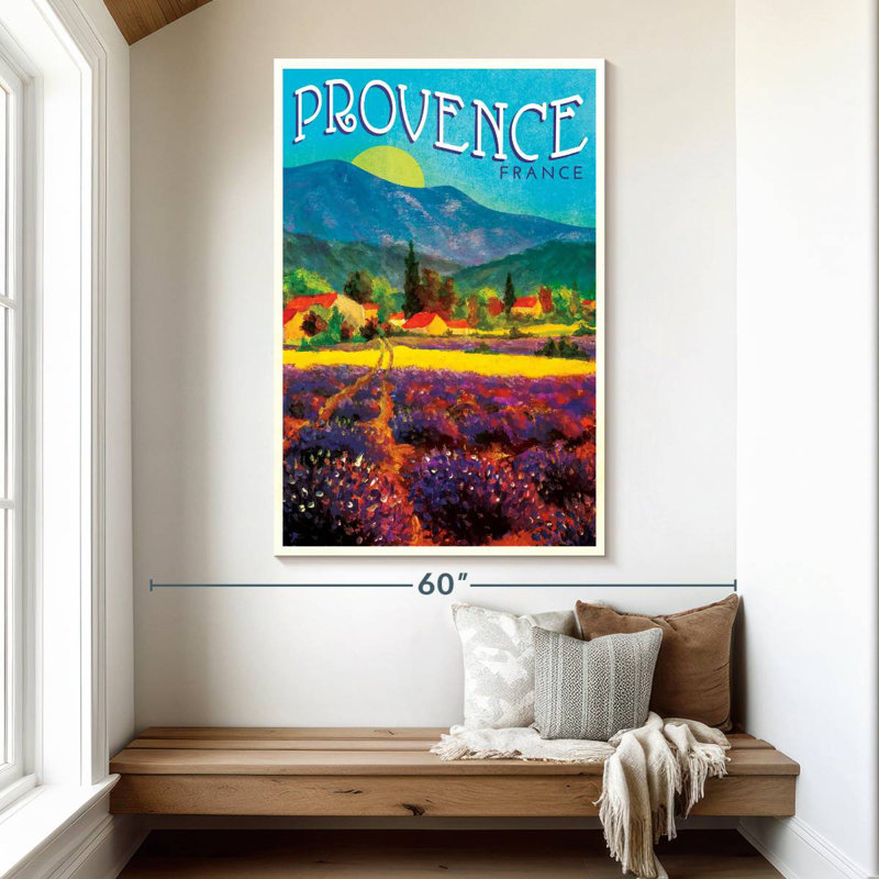 Affiche rétro Provence France, H 51 po x l 34 po