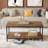 2-Tier Coffee Table For Living Room Farmhouse Style Centre Table With Storage Shelf Rectangle Wood Table For Large Or Small Spaces Apartment Home Office, Easy Assembly-1079822877
