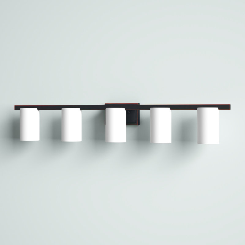 Éclairage pour salle de bain à intensité variable 5 lumières Delvin, Bronze vieilli