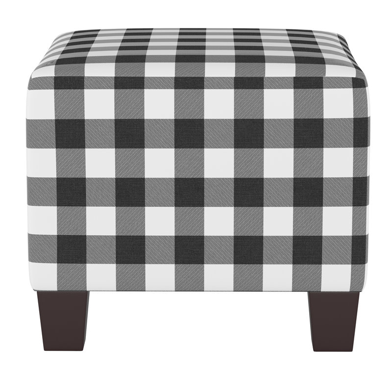 Fernando Upholstered Ottoman, Classic Gingham Black