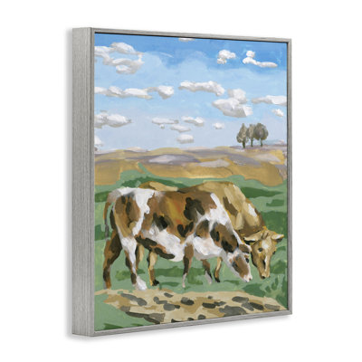 Cattle Pair in Farmland Giclee Art by Melissa Wang