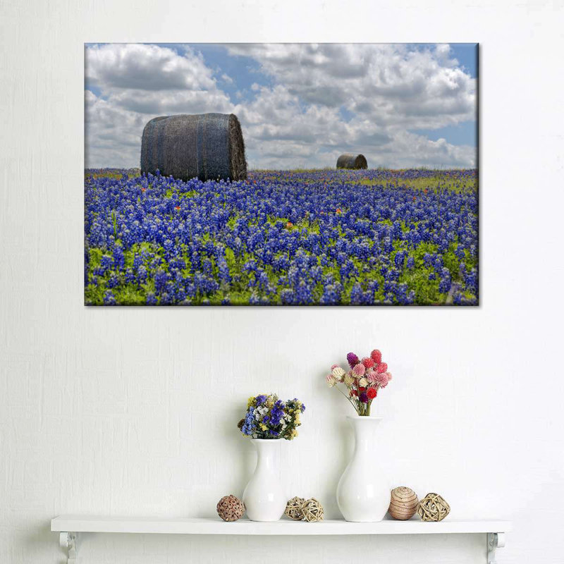 «Flower Fields Texas Bluebonnets», reproduction sur toile, H 16 po x l 24 po x P 1,25 po