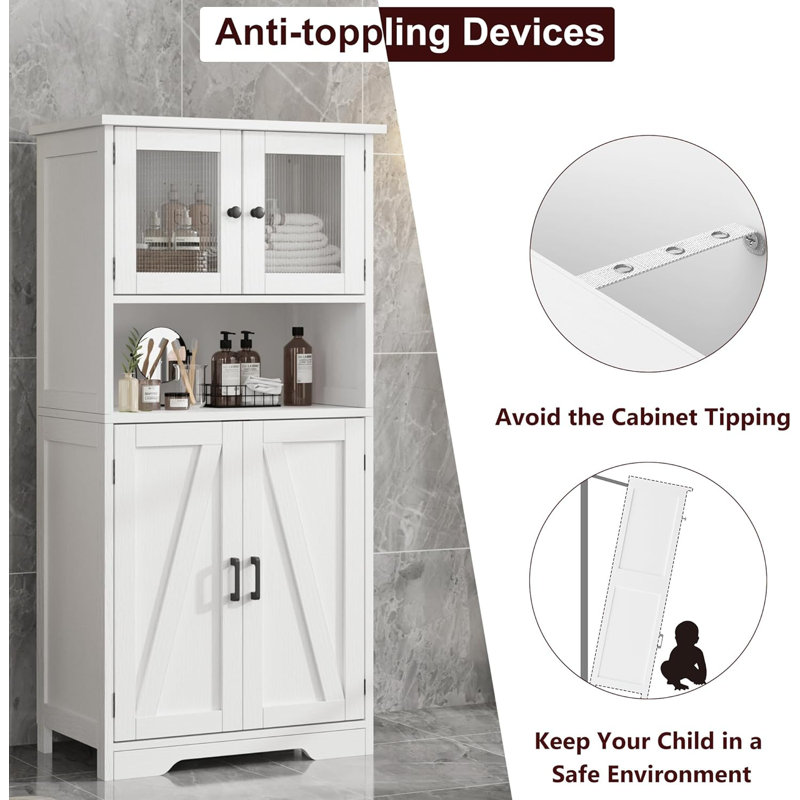 128cm Kitchen Pantry, White