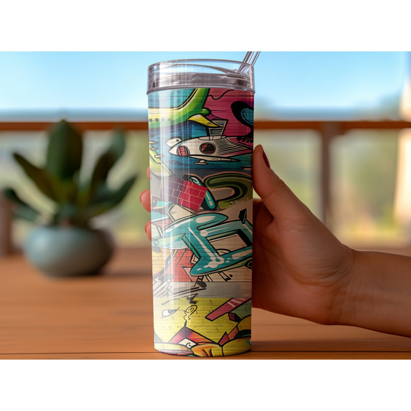 Choose Handmade Tumblers 591ml Vacuum Insulated Stainless Steel (18/8) Travel Tumbler with Straw