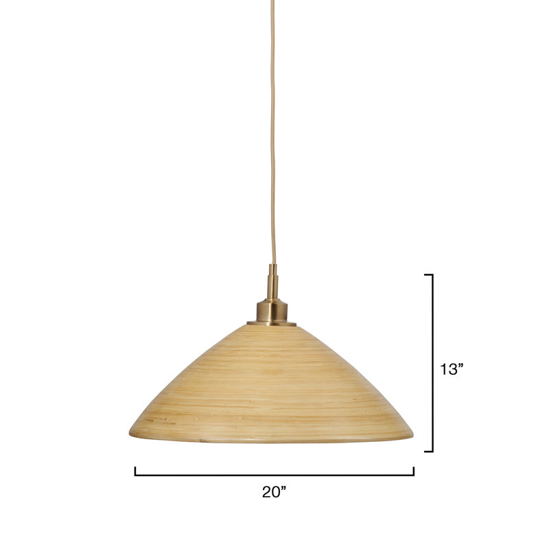 Spun 1-Light Natural Bamboo Pendant, Large, Small