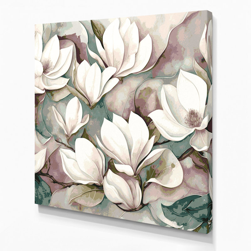 Art mural sur toile Botanical Magnolia, H 11 po x l 14 po
