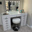 Meuble-lavabo à 13 tiroirs blanc ultrabrillant