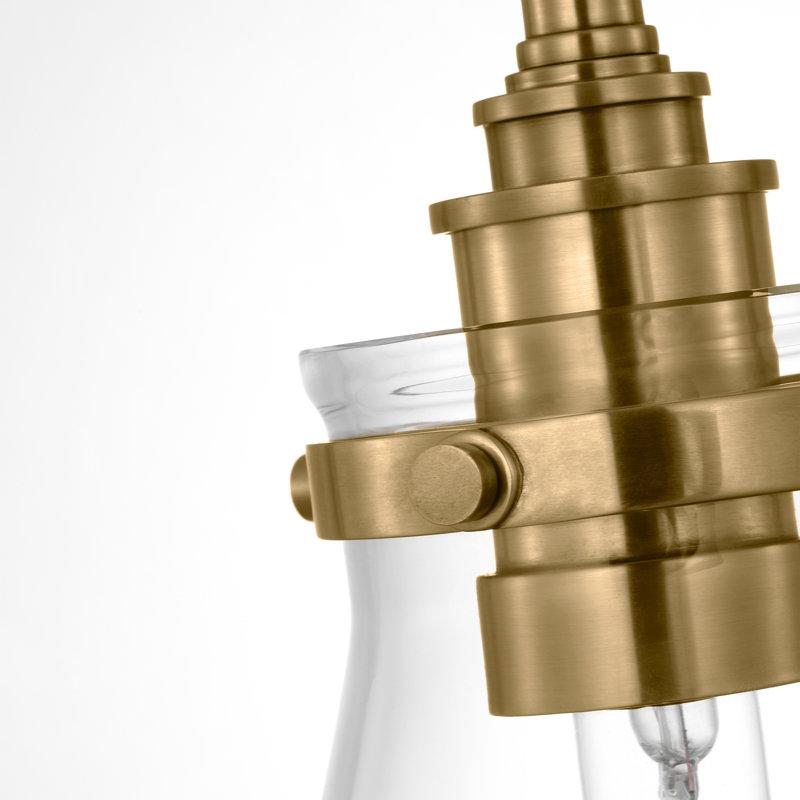 Parkington 1 - Light Pendant, Antique-Burnished Brass, 15.5" H x 11" W x 11" D, Clear Glass