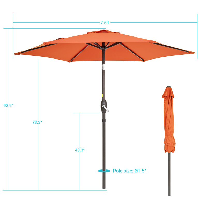 Parasol de marché 90 po Daljeet, Orange