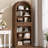 Arched Bookshelf, 73" Tall Arch Bookcase with Drawers, 6-Tier Farmhouse Book Shelf, Wooden Bookshelf with Open Display Shelves for Living Room, Office, Adjustable Shelf-211314370