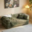 Canapé-lit convertible | Lit escamotable, causeuse peu encombrante avec coussins en éponge à haute densité de rebond, canapé moderne pliable pour salon, appartement, chambre d'amis - sans assemblage, tissu en velours côtelé, avec 2 coussins-2036919610