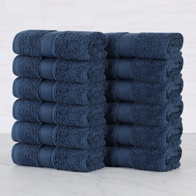  Serviettes de toilette en coton biologique Pure Earth, ensemble de 12, Marine