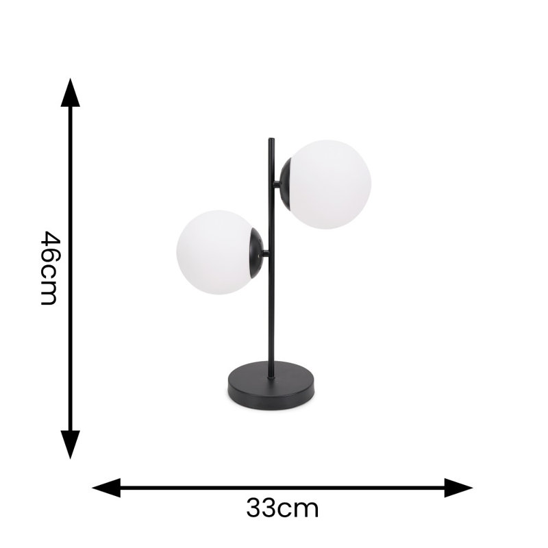 Airina Metal Table Lamp, Yes, Black