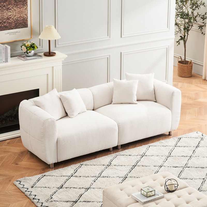 Upholstered 89 " Cotton Blend Sofa