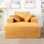 Méridienne convertible d'intérieur - surdimensionné en velours côtelé avec accoudoirs larges et coussins décoratifs, fauteuil confortable avec canapé-lit, sans assemblage requis, jaune gingembre