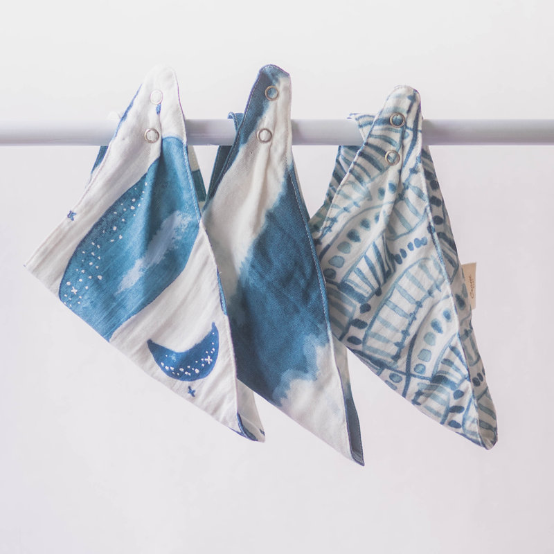 Crane Baby Nautical 3pc. Bib Set - Caspian Collection