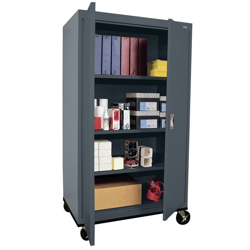 Armoire de rangement simple en acier de calibre 20 (H 72 po x l 36 po x P 24 po), Gris anthracite