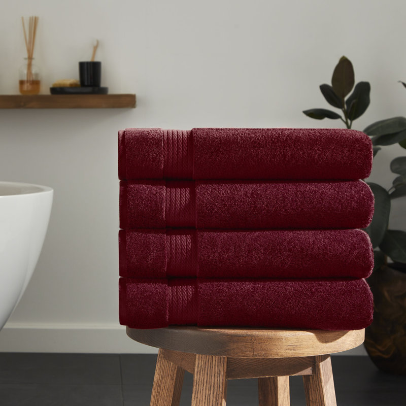 Ozdilek 4-Piece Bath Towels, 30x60 550GSM, 100% Turkish Cotton, Luxury Quick Dry, Extra Large, Fade-Resistant, Eco-Friendly, Lightweight, Spa Towel, Comfortable