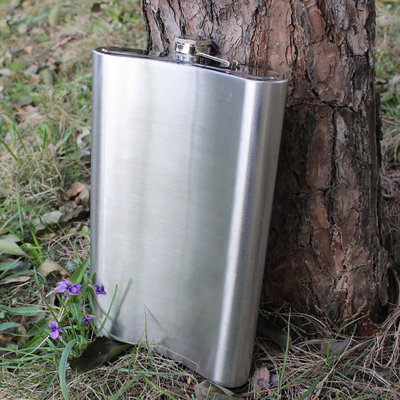 Water Bottle Portable Stainless Steel Flask 64 Ounce Water Wine Liquor Bottle Screw Cap Hip