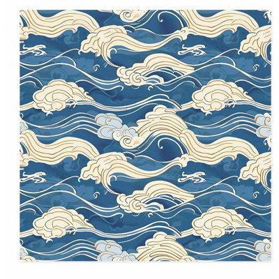 Plage et bord de mer japonais Kanagawa Wave IV, reproduction d'art non encadrée