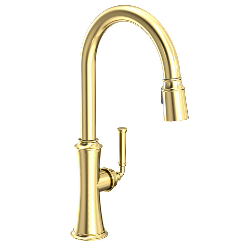 Stripling Single Handle Pull Down Kitchen Faucet, Forever Brass