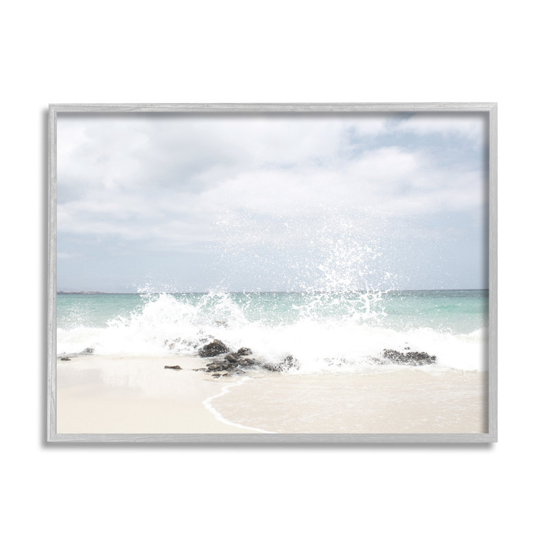 Vague de la mer tropicale, H 20 po x l 20 po x P 1,5 po, Estampe numérique Farmhouse