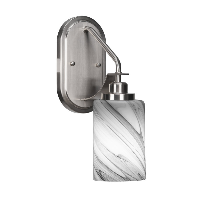 Neylin Wall Sconce Shown With 4" Glass, Brushed Nickel, Gray
