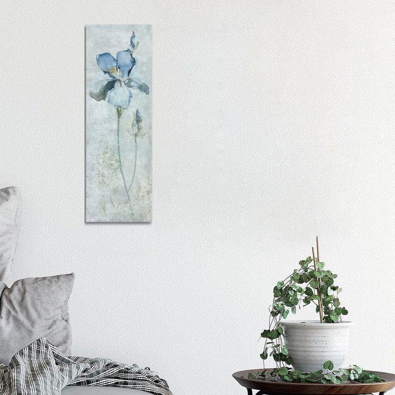 Blue Iris by Carol Robinson - Wrapped Canvas Panoramic Painting, 30.48 cm H x 91.44 cm W x 3.175 cm D