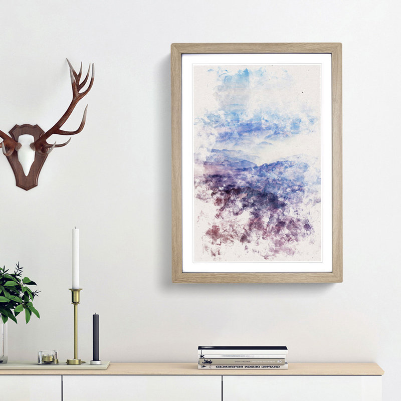 Mountain Range Adventure - Picture Frame Painting Print, Oak Framed, 45cm H x 33cm W x 2cm D