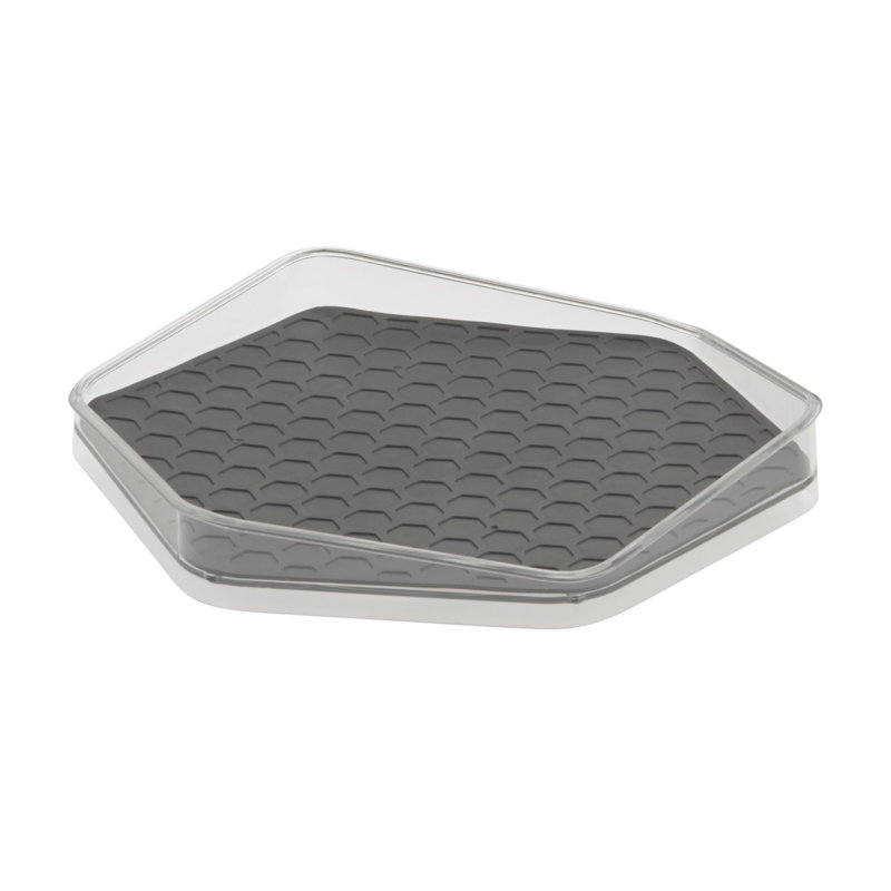 HEXA Low-Wall Lazy Susan - Clear/Dark Gray
