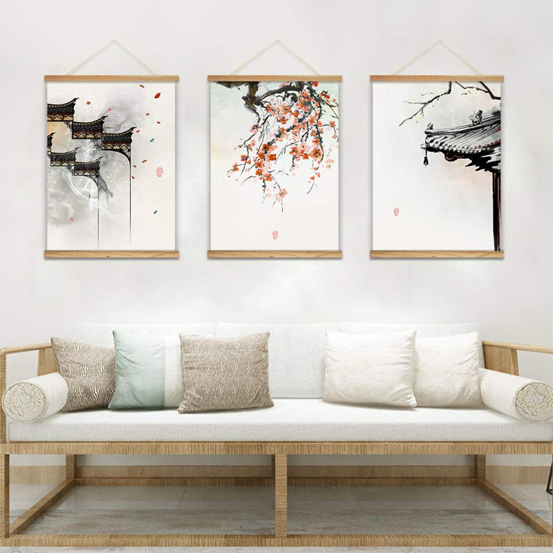 Œuvre d'art encadrée en bois