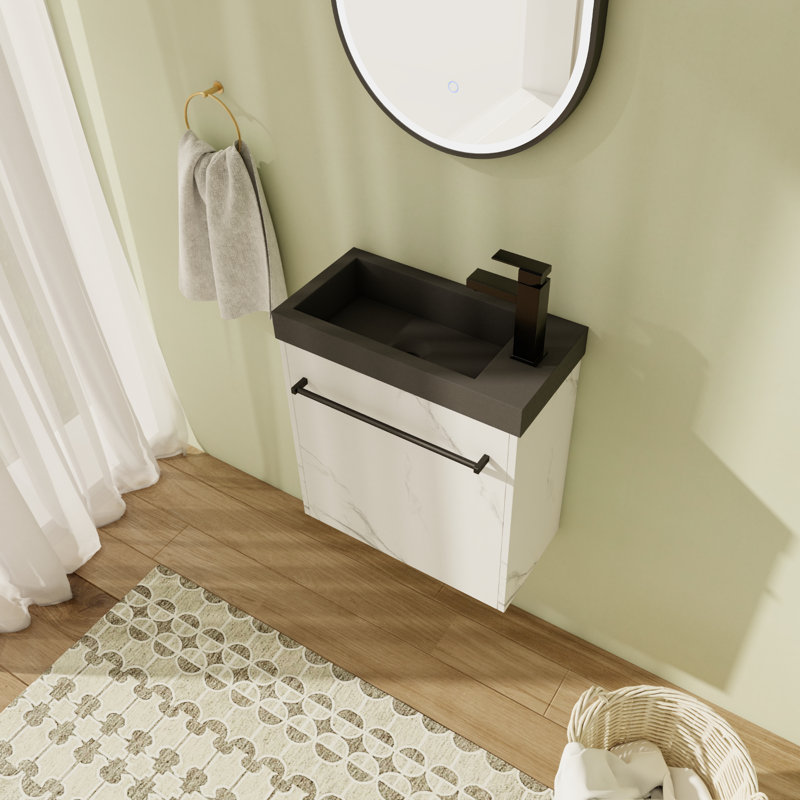 Meuble-lavabo simple mural 20 po avec comptoir en résine