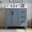 Ensemble de meuble-lavabo autoportant bleu 36 po avec comptoir en quartz blanc et lavabo simple Allendale-1873021929-1873021930