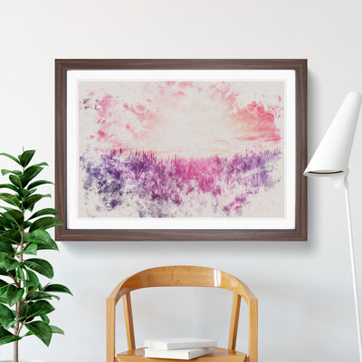 Purple Meadow - Single Picture Frame Print on Wood