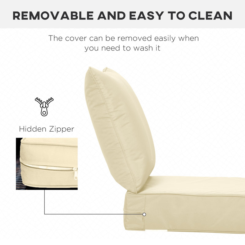 Outdoor Seat Cushion Set, Cream White