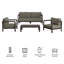 Ensemble de mobilier de jardin Kona 4 pièces en teck de couleur frêne-1491133408