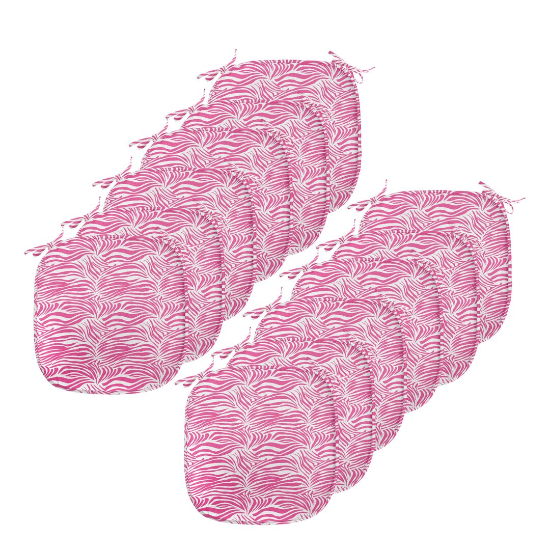 Kissen mit Riemen für Küchensitze, Safari Zebra-Streifen, Pink Schwarz