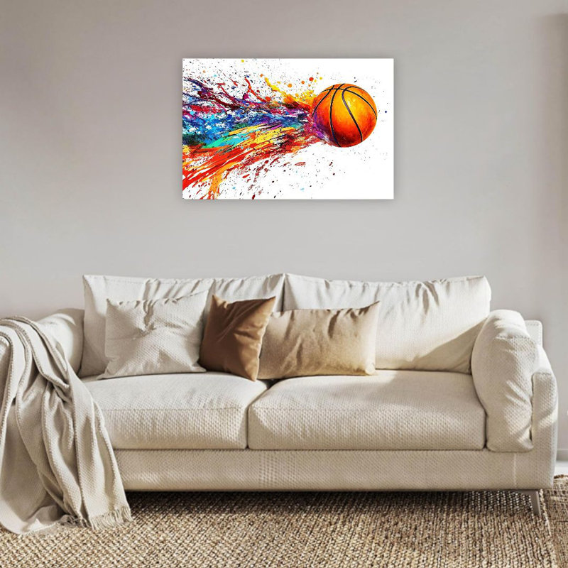 Art mural 24 po x 36 po orange, toile de fond orange encadrée en bois