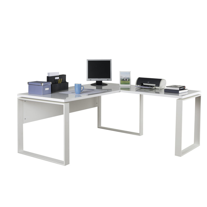 Disegno L-Shaped Executive Desk, 74.5cm H x 170cm W x 80cm D, White