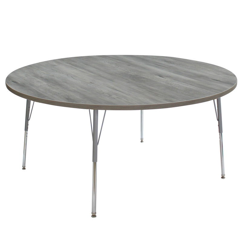 Table d'activité avec pieds réglables La Madera, H 31,5 po x L 60 po x l 60 po, Bois gris clair / argent