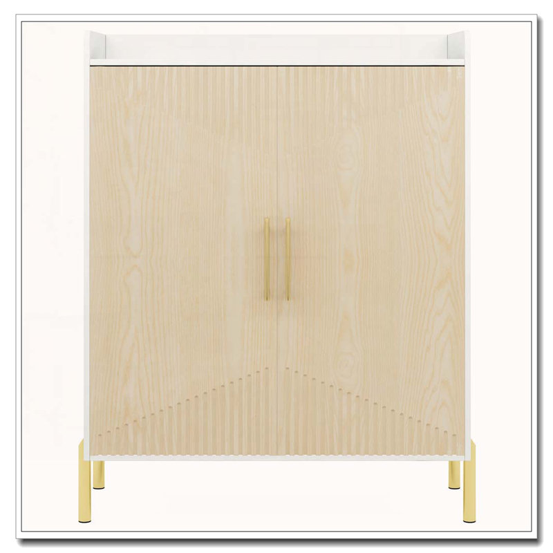 Armoire-bar 31,50 "avec 2 portes et tablettes Farmhouse, Doré