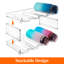 Stackable Water Bottle Organiser For Cupboard, Freezer, Pantry, Plastic Cup Holder, Bottle Storage, Wine Racks For Kitchen Tabletop, Office - Pack Of 2, Each Rack Holds 4 Containers