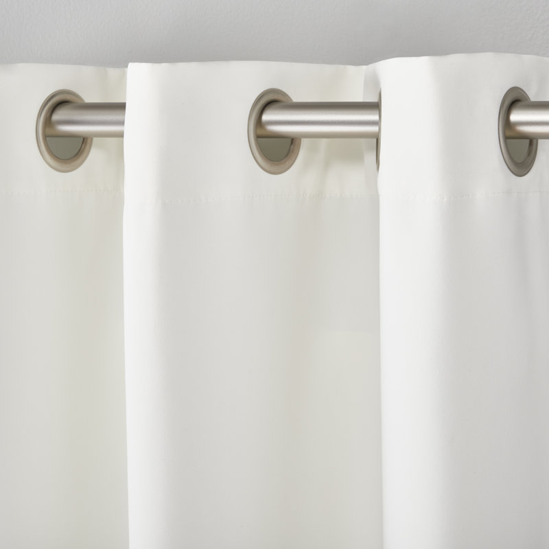 Sateen Room Darkening Curtain Pair, 38" W x 84" L, White