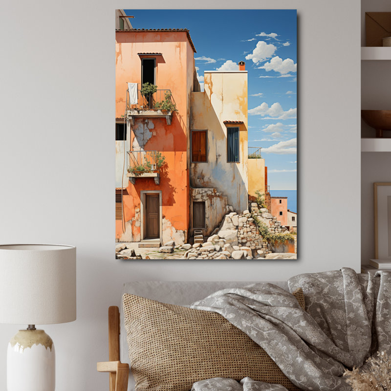 Zulte Italie tons terre cuite Fontanas, Toile tendue, H 20 po x l 12 po x P 1 po