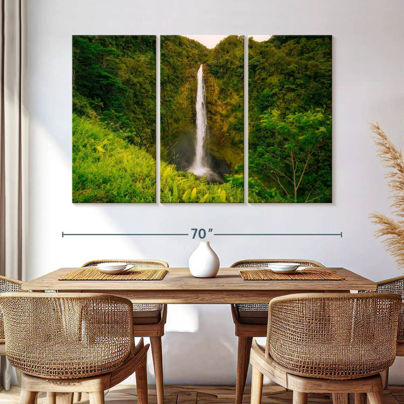 Paysage d'une cascade d'Alvord Akaka, H 42 po x l 65 po