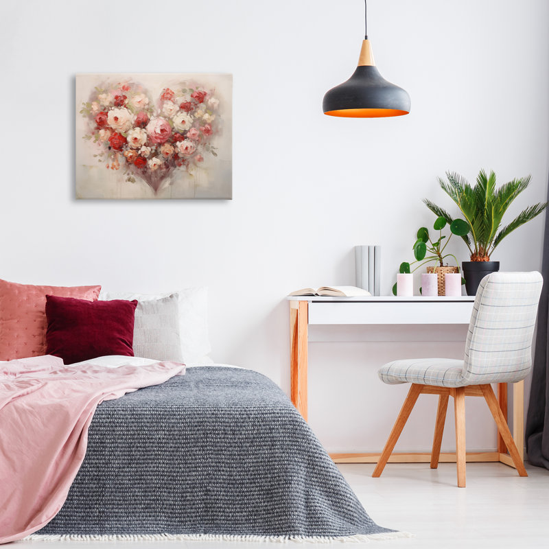 «Valentine Roses Heart», conception par Arlington Prints, H 24 po x l 30 po