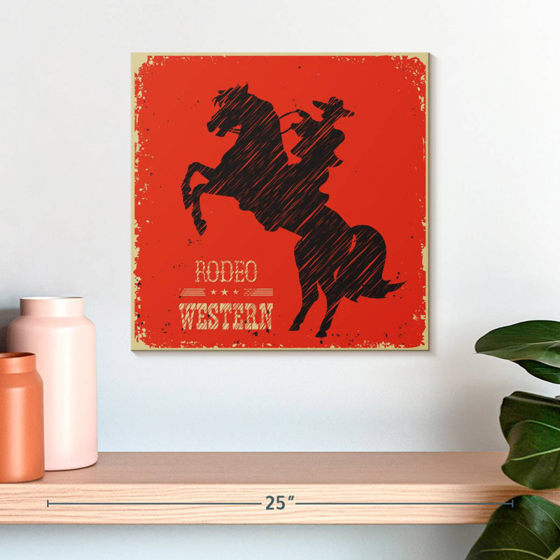 Lelar Western Rodeo, 16" H x 16" W