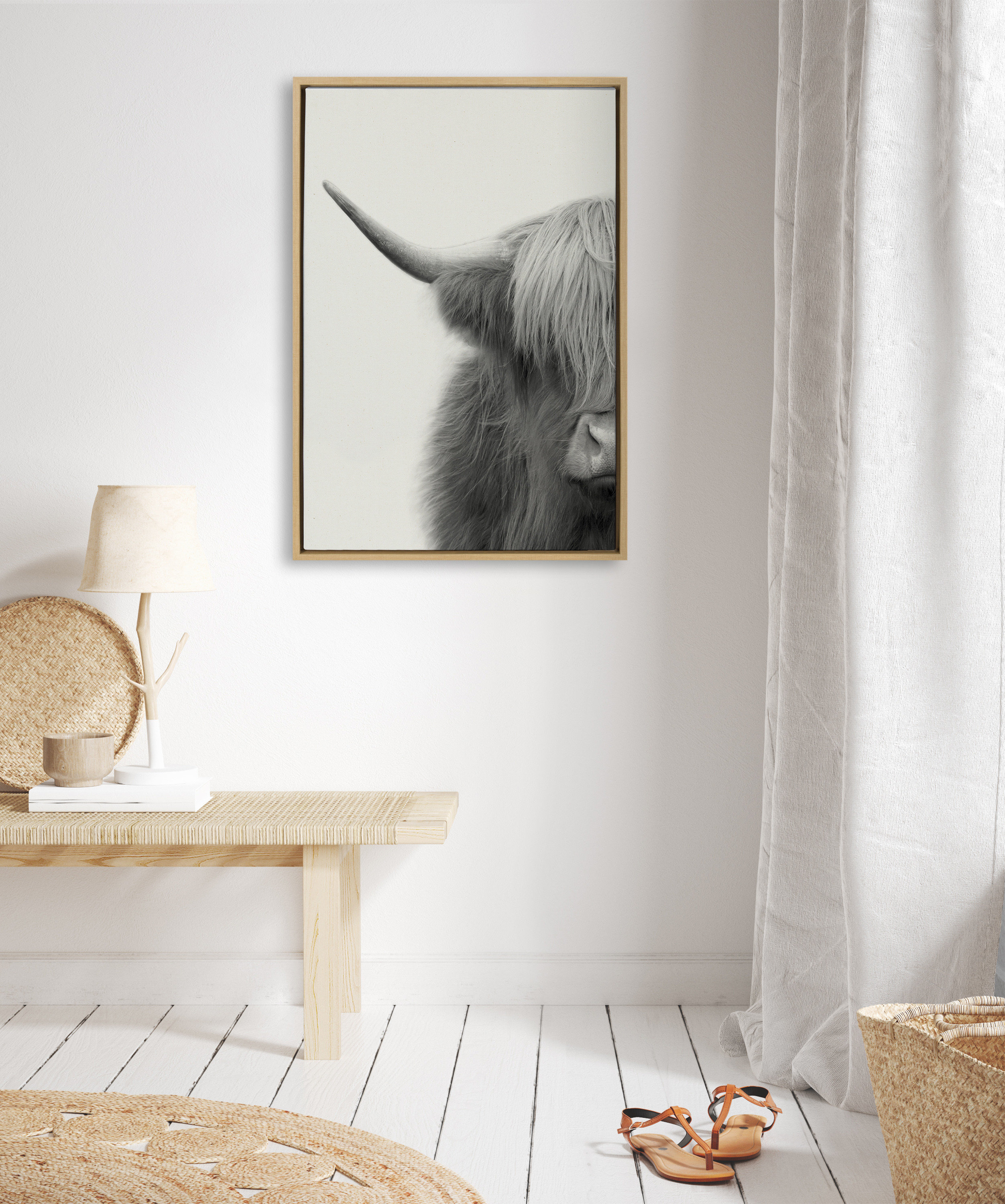 Foundry Select Hey Dude Highland Cow Crop Framed On Canvas by The Creative  Bunch Studio Print & Reviews